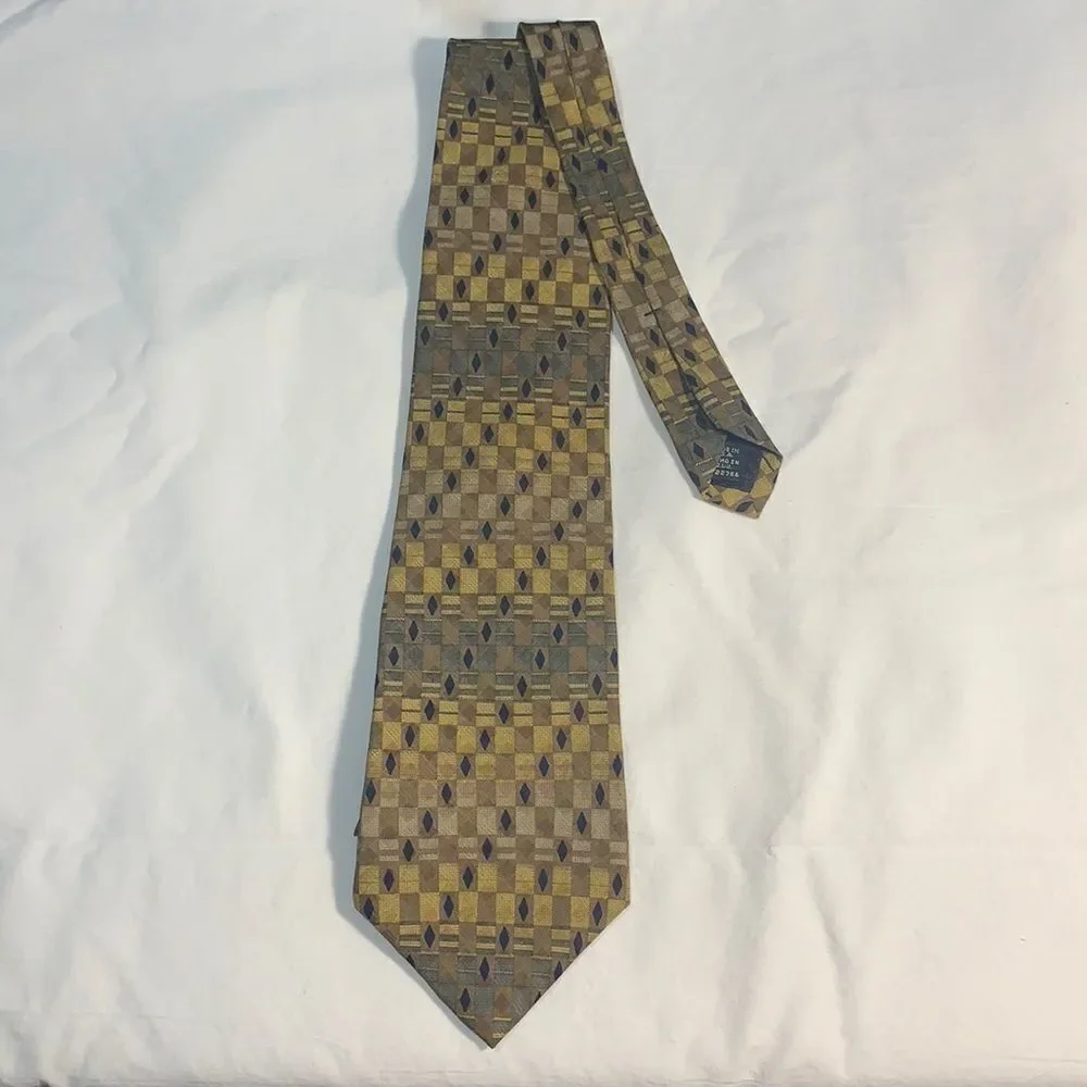 3for$20 adolfo tie gold blue 100% silk